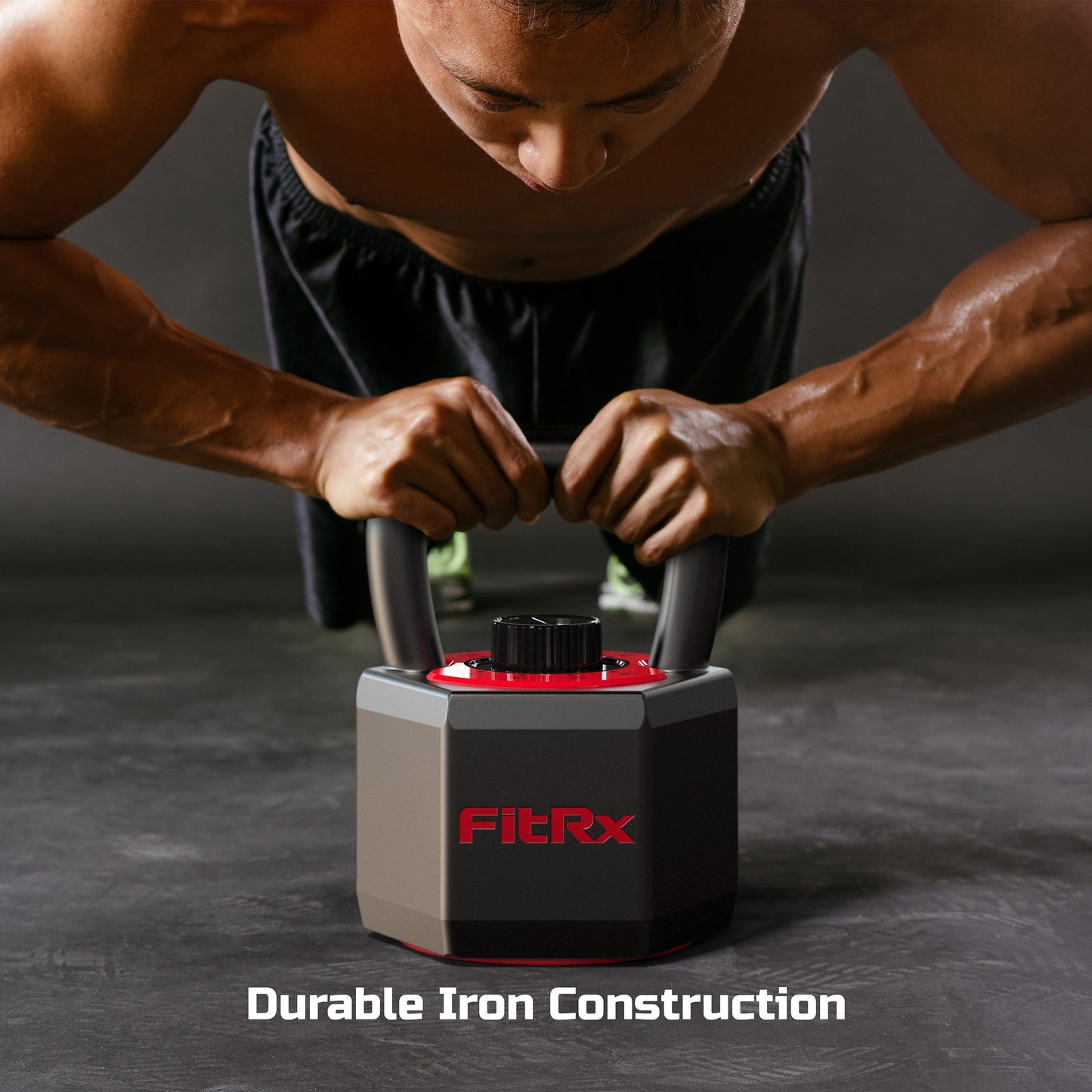 Smartstack Adjustable Kettlebell with Wide Handle for Home Gym Workouts, 25-40 lbs, Black