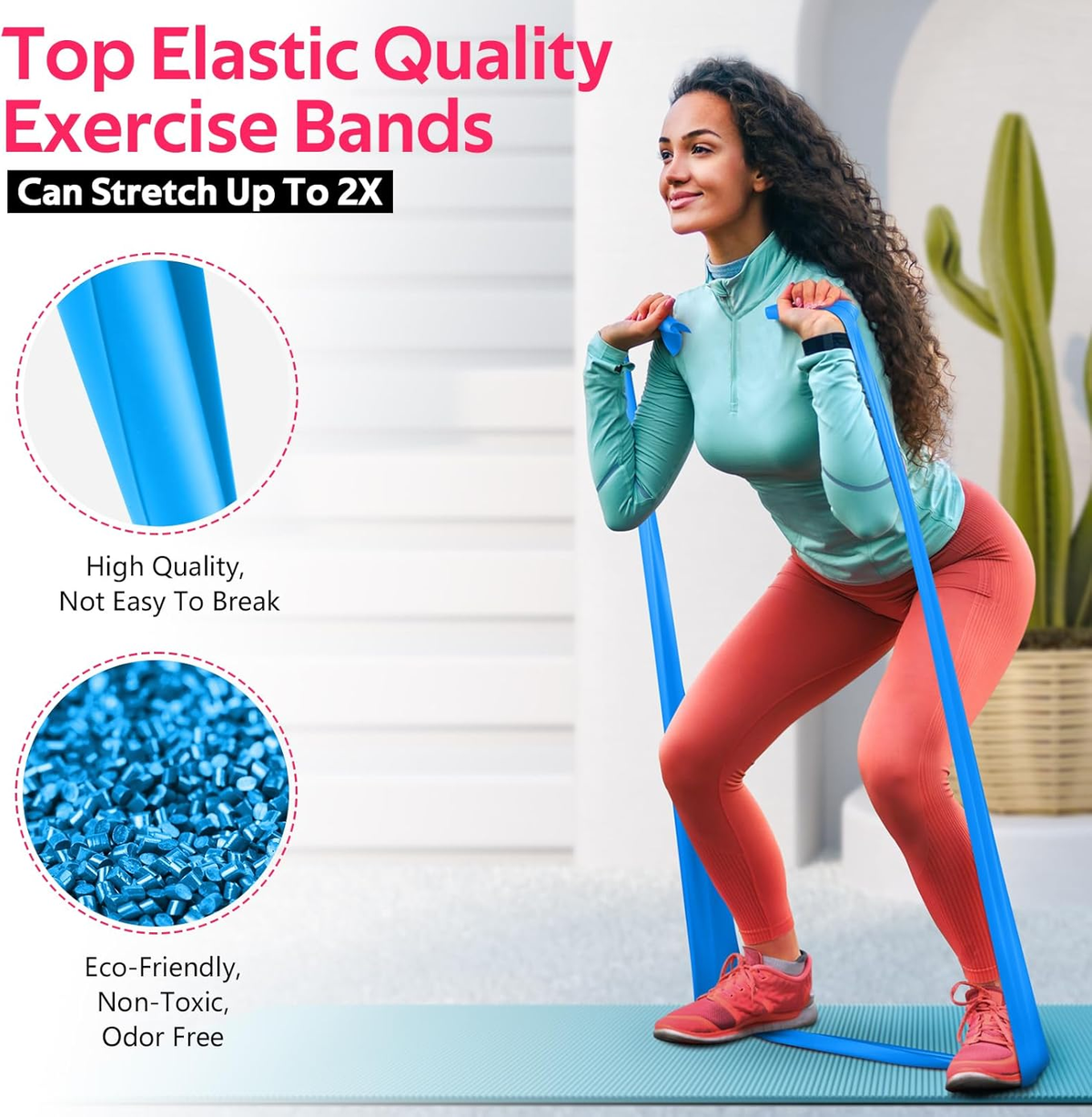 Professional Resistance Bands Set for Exercise, Physical Therapy, Stretching, Recovery, Pilates, Rehabilitation, Strength Training, and Yoga