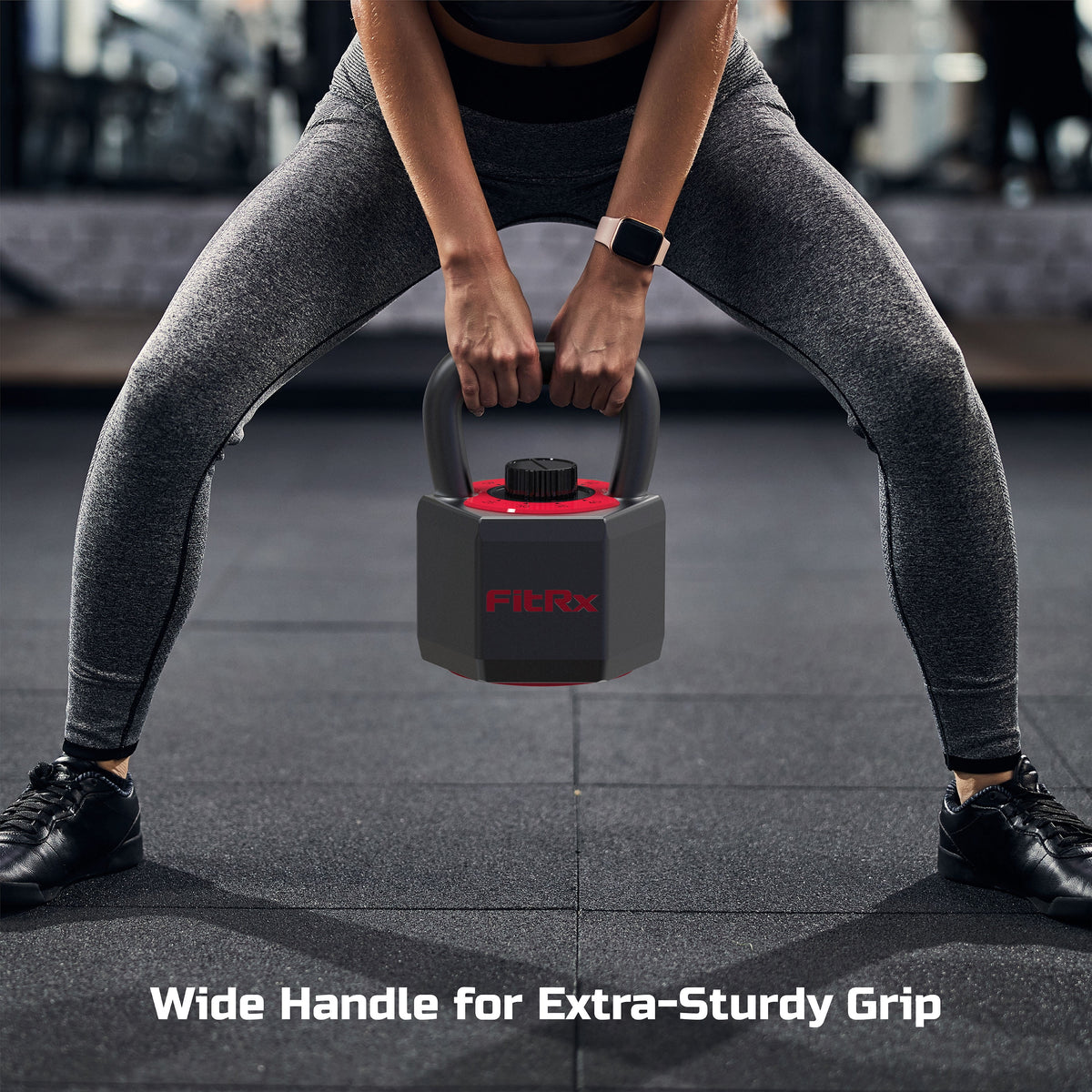 Smartstack Adjustable Kettlebell with Wide Handle for Home Gym Workouts, 25-40 lbs, Black