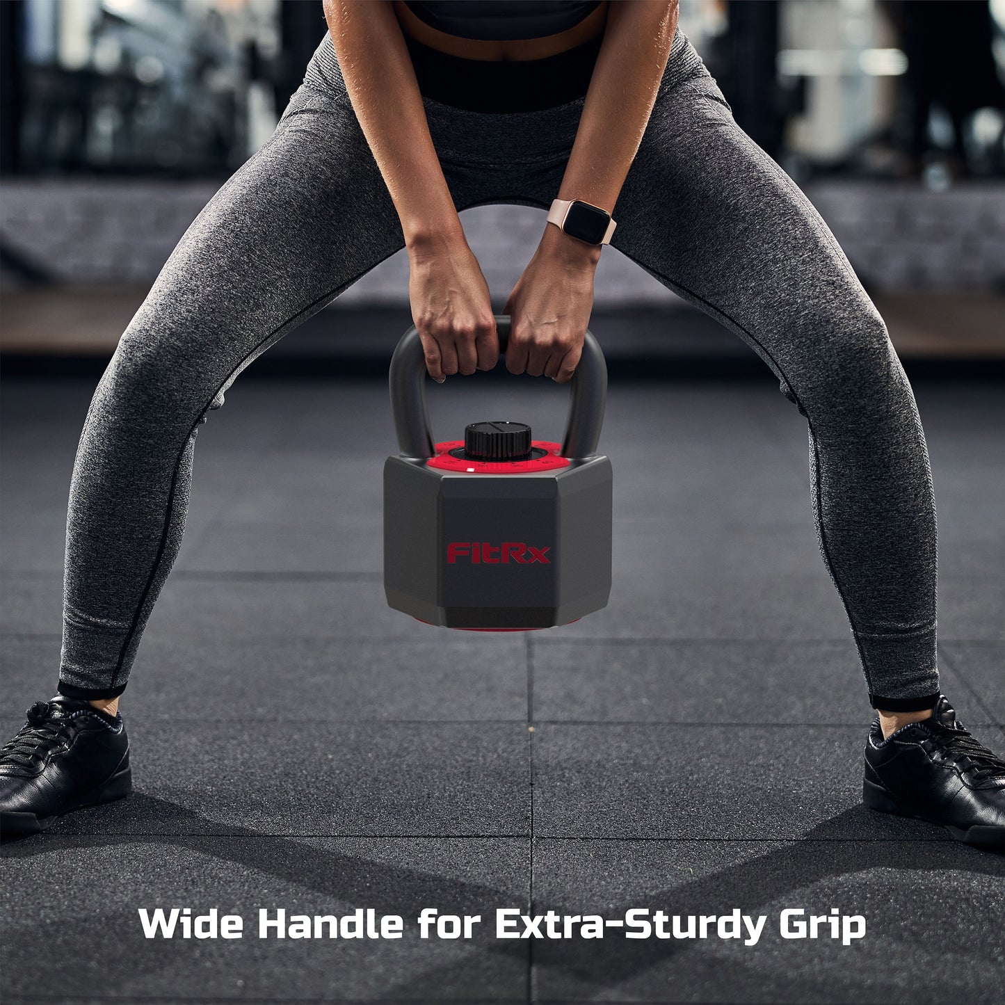 Smartstack Adjustable Kettlebell with Wide Handle for Home Gym Workouts, 25-40 lbs, Black