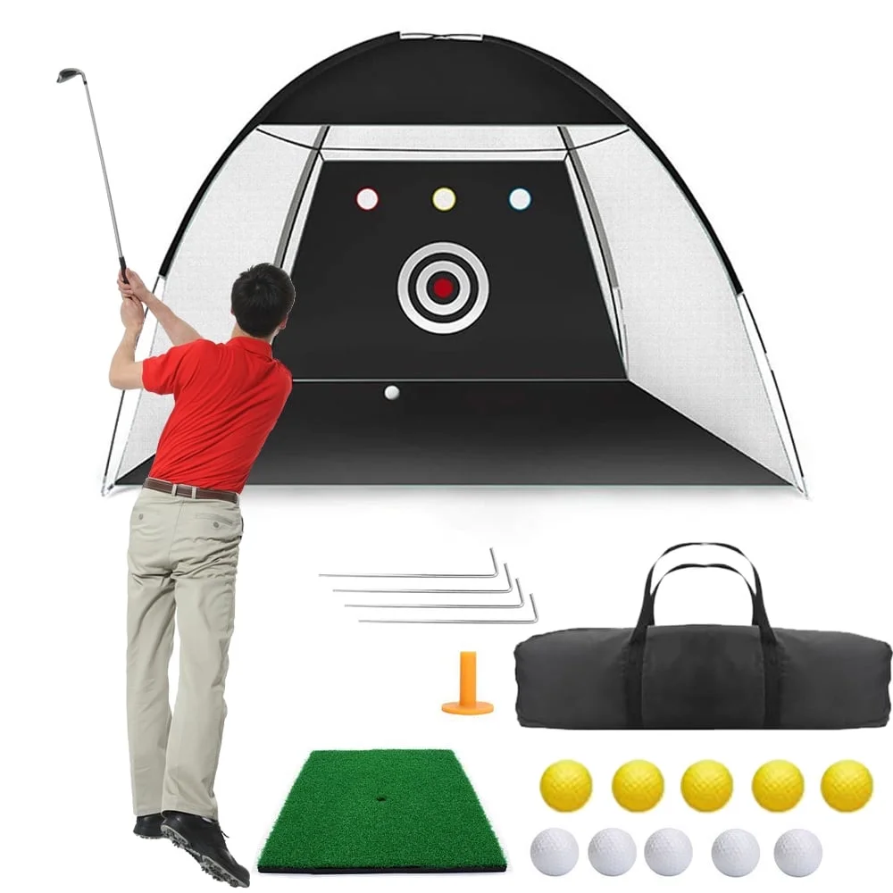 Collapsible Indoor and Outdoor Golf Chipping Net - Foldable Pitching Cages for Enhanced Golf Practice and Training