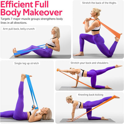 Professional Resistance Bands Set for Exercise, Physical Therapy, Stretching, Recovery, Pilates, Rehabilitation, Strength Training, and Yoga
