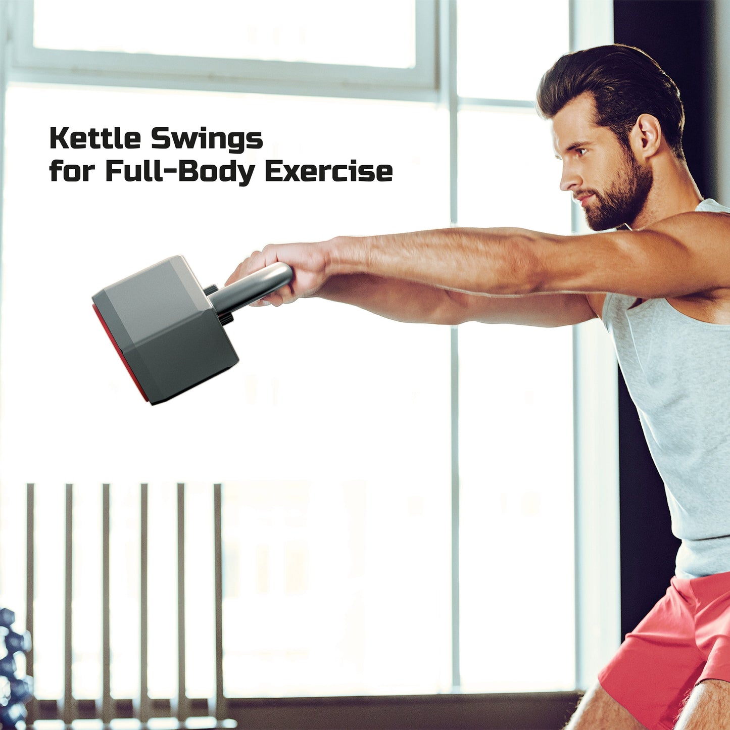 Smartstack Adjustable Kettlebell with Wide Handle for Home Gym Workouts, 25-40 lbs, Black