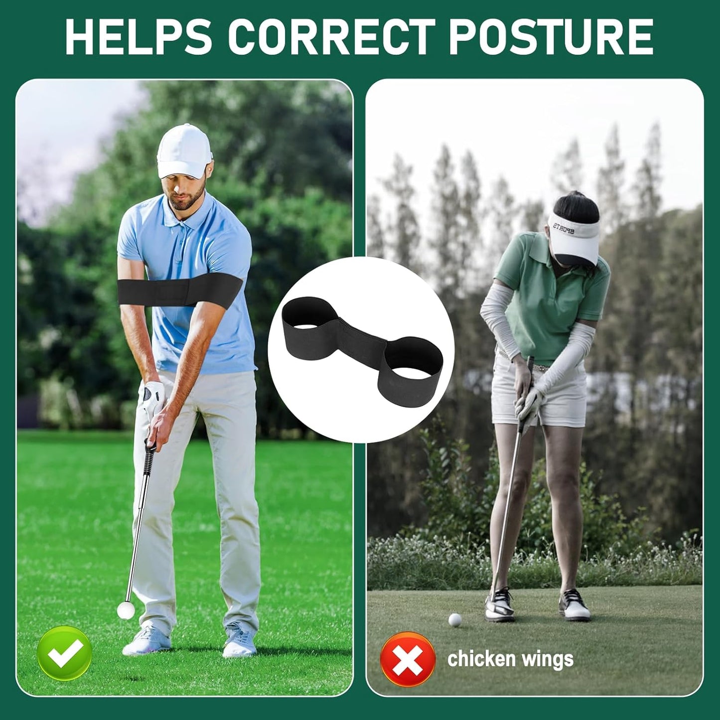 Retractable Golf Swing Trainer with Grip Trainer - Telescopic Training Aid for Warm-Up and Indoor Practice